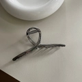 Minimalistische Haarklammer aus poliertem Silbermetall mit elegantem Criss-Cross-Design - Glänzendes Waffenschwarz Dicker Stil