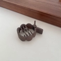 Minimalist matte dark brown curved acrylic hair claw clip for women's daily hair styling - Coffee