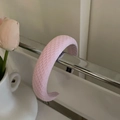 Pink waffle texture sponge headband with wide design and non-slip lining for women - Pink
