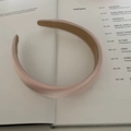 Morandi light pink padded sponge headband with glossy satin finish for women - Bright Pink