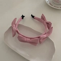 Roze satijnen haarband voor dames met vier elegante strikken in Franse stijl haaraccessoires - Roze