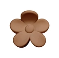 Mini molletta a fiore marrone opaco per coda di cavallo alta e acconciatura frangia - Mini Mollone per Capelli / Color Tè al Latte