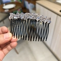 Elegante peine para el pelo con cristales y estructura negra para moños minimalistas - Morado