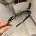 Cerchietto scintillante con strass e dentini per una tenuta antiscivolo per capelli - Grigio