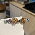 Elegante pinza para el cabello con diamantes de imitación y cristales de colores - Champán