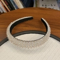 Diadema de lujo con cristales rosas y malla plateada en bandeja de exhibición tejida - Rosa Claro