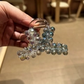 Gradient crystal hair claw clip with aurora metallic shine and metal spring structure - AB Color