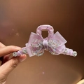 Pince à cheveux élégante avec nœud en cristal violet et strass pour coiffure chic - Pince à cheveux
