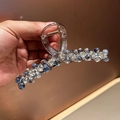 Elegante haarklem met blauwe en heldere kristallen voor kapsels voor dames - Koningsblauw Groot