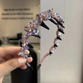 Elegante cerchietto in cristallo viola con piccole clip per capelli per acconciature da donna - Viola Chiaro
