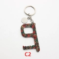 Contactloze deuropener sleutelhanger met rode roos en luipaardprint C2 - Rozen Luipaard Stijl (C2)