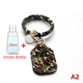Camo print 30ml hand sanitizer bracelet keychain with portable empty bottle - Camouflage Print Style (A2)