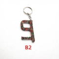 Apriporta senza contatto in acrilico con motivo leopardato e rose portachiavi B2 - Stile Rosa Leopardata Vintage (B2)