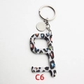 Apriporta senza contatto in acrilico con stampa leopardata e anello in metallo - Stile Leopardato di Moda (C6)