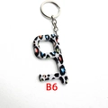 Portachiavi apriporta senza contatto in acrilico con stampa leopardata colorata e anello - Stile Leopardato Colorato (B6)