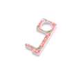 Acrylic no-touch door opener tool with elegant pink floral rose pattern and keyring - Rose Floral Print (5#)