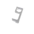 White acrylic contact-free door opener EDC tool with black geometric stripe pattern - Striped Print (7#)
