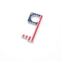 No-touch EDC door opener tool with American flag pattern and blue tassel key ring - Stars And Stripes Print (8#)
