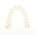 Creamy white matte resin chain strap for phone cases and bags with gold spring buckles - Off-white