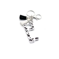 Contactless acrylic door opener keychain featuring cow print design with dual tassels - Cow Print With Tassel (6#)