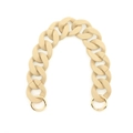 Matte beige resin chunky chain strap with gold round spring buckles for phone or bag - Khaki