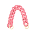 Matte pink acrylic bag chain with golden round spring buckles for DIY phone case accessories - Rose Red
