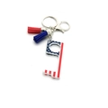 Contactless EDC door opener keychain with American flag design and colorful tassels - Stars Stripes With Tassel (8#)