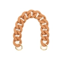 Matte caramel brown chunky plastic chain link strap with gold round metal clasps - Brown