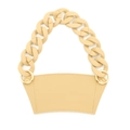 Beige leather coffee cup sleeve with matte plastic chain handle and gold hardware - Khaki
