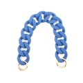 Matte blue chunky resin chain strap with golden spring ring clasps for bags or phone cases - Sapphire Blue