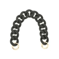 Matte black chunky resin chain strap with gold round spring clasps for phone case or bags - Black