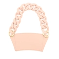 Funda de cuero sintético rosa para tazas con asa de cadena de resina macaron - Rosa Carne