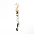 MAMA leopard print silicone bead keychain with letter cubes and golden hardware - 5 Snake Skin