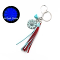Porte-clés tournesol bleu lumineux de style punk avec un effet de lueur fluorescente - S4 Bleu (Lumineux)