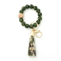 Bracelet porte-clés en perles de silicone camouflage avec perle de bois et gland - 14 Camouflage