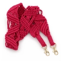 Tracolla intrecciata macramè rosa scuro con chiusure a moschettone dorate stile boho - Rosa Rosso
