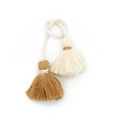 Glands décoratifs en coton faits main en crème et camel avec cordelette tressée - Khaki Et Crème