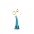 Sky blue PU leather tassel keychain with gold lobster clasp and key ring accessory - Tassel With Lobster Clasp Ring (B2) / Blue