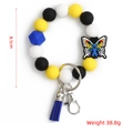 Handgefertigtes Silikonperlen-Armband mit Schmetterlings-Anhänger und Quaste - Blauer Schmetterling Stil (S2)