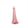 Pink PU leather tassel keychain pendant with elegant gold metal cap and swivel ring - Mini Tassel With Cap (A1) / Pink