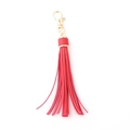 Vibrant red PU leather tassel keychain with gold lobster clasp and hardware - Tassel With Lobster Clasp (D4) / Red