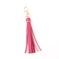 Fuchsia PU leather tassel keychain with gold-tone lobster clasp for handbags - Tassel With Lobster Clasp (D3) / Rose Red