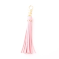Chic pink PU leather tassel keychain with gold lobster clasp for bags and keys - Tassel With Lobster Clasp (D1) / Pink