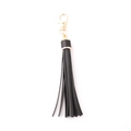 Classic black PU leather tassel keychain pendant with elegant gold metal lobster clasp - Tassel With Lobster Clasp (D6) / Black