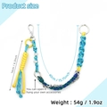 Handmade woven leather keychain in yellow and teal with silver metal lobster clasp - Blue Yellow (5883952421981)