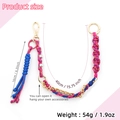 Pink and blue leather woven keychain with golden lobster clasp and ring detail - Red Blue (5883952421982)
