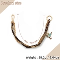 Brown woven leather keychain with gold chain, skull charm, and outdoor utility rope - 4 KC Gold Dark Coffee Bull Head / Dark Coffee (Bull Head Charm)