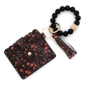 Portachiavi con braccialetto in silicone e portafoglio in pelle con funghi - 6 Nero Rosso Fungo