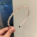 Pink fabric headband with clear and amber crystals, sweet princess style hair accessory - Pink