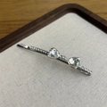 Elegante fermaglio per capelli con fiocco di cristallo e strass su metallo argento - Argento